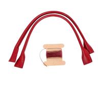 Baxnore Paire de poignées de sac en cuir, large sangles synthétiques en cuir, trous précoés pour sac à main Réparation de sacs d'épaule Remplacement de l'artisanat (BD003 rouge)