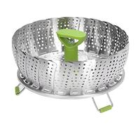 Baxnore Panier à vapeur pliable en acier inoxydable, support de cuisine polyvalent pour la cuisson des légumes, des boulettes de fruits de mer, argent 10oz 13.3oz (L)