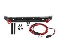 Baxnore Pare-chocs arrière en métal avec anneaux en D accessoire de voiture RC robuste noir 185mm pour SCX10 III AXI03007 camion sur chenilles tout-terrain à échelle 1/10 comprend