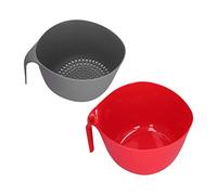 Baxnore Passoire en plastique 2 en 1 double couche détachable de grande capacité, passoire gratuite pour la cuisine, lavage des légumes, fruits, pâtes, salade, matériau PP, passoir