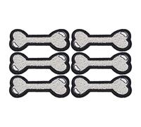 Baxnore Patches d'os de chien, 6pcs Coton Broidered Fabric Patch, Iron-On Sew-On pour vêtements de réparation Chapeaux Pantalons Maison Textile DÉCOR