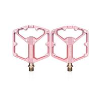 Baxnore Pédales de vélo 1 Paire de pédales Plates à 3 roulements en Alliage d'aluminium 9 à 16 Pouces avec Clous antidérapants pour vélo de Montagne vélo de Route Rose léger durabl
