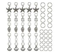 Baxnore Pendants bricolages Accessoires Alloy Marine Animal Modèle Fournitures artisanales faites à la main pour la création de bijoux Decoration Home Decor Silver Deep 50pcs