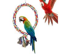 Baxnore Perche à Oiseaux en Corde de Coton colorée, Anneau d'escalade, Oiseau Mordant Durable pour Petits et Moyens Oiseaux, Support de Jeu, Accessoires de Cage