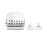 Baxnore Perforatrice de papier 6 trous perforatrice de bureau manuelle robuste avec couvercle transparent pour documents A4 B5 A5 conception durable en plastique ABS pour une utili