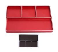 Baxnore Plateau à vis de réparation RC 4 grilles, organisateur de vis en alliage d'aluminium, boîte de rangement pour voitures RC, avions, hélicoptères, navires, réservoirs, access (Rouge)