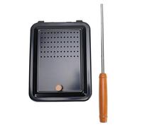 Baxnore Plateau de grill à pop-corn en fer, poêle à pop-corn manuelle avec poignée en bois pour la maison, le camping, le jardin, la cuisinière en fer de qualité supérieure, machin