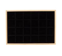 Baxnore Plateaux d'affichage de stockage de bijoux polyvalent 24 grilles plateau à bijoux pour bague boucle d'oreille bracelet bracelet collier organisateur boîte à bijoux insérer (Noire)