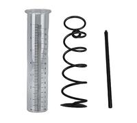 Baxnore Pluviomètre Professionnel en Spirale avec échelles claires et Visibles, Grande capacité, Construction en Acier Inoxydable, Acrylique, pour Jardin, pelouse, arrière-Cour, su (Transparent à 17