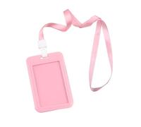 Baxnore Porte-badge premium, porte-carte d'identité, porte-carte de transport avec cordon, conception robuste en plastique ABS épais, couleurs vives, coins arrondis pour événements (Rosâtre)