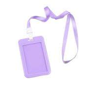 Baxnore Porte-badge premium, porte-carte d'identité, porte-carte de transport avec cordon, conception robuste en plastique ABS épais, couleurs vives, coins arrondis pour événements (Violette)