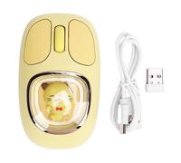 Baxnore Poupée Mignonne de Type C, Rechargeable, silencieuse, rétroéclairée rvb, Triple Mode, 2.4G, BT3.0, BT5.0, Ergonomique, pour Le Bureau, la bibliothèque, Le Travail, Les Jeux (Jaune)