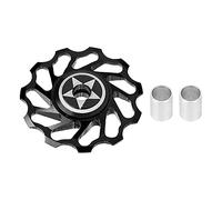 Baxnore Prime En Alliage D'aluminium En Céramique Guide De Bicyclette Rouleau Haute Performance Dérailleur Arrière Roue Composant pour Vélo De Route De Montagne Noir Rouge 22g (Roue de guidage de