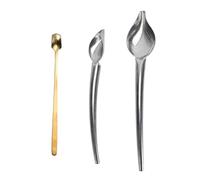 Baxnore Professional Stainless Steel Chef Drawing Spoons Set for Cake Decorating Dessert Plating Coffee Art 3PCS Kitchen Tools for Home Restaurants