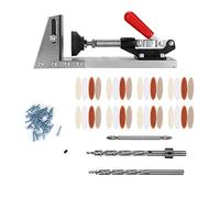 Baxnore Professional Woodworking Pocket Hole Jig Inclined Drilling Guide Clamp Kit with Accessories Durable Aluminum Alloy Carpenter Tool for DIY Projects and Home Renovation