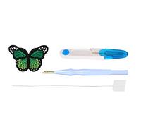 Baxnore Punch Aiguille Broderie Kit DIY Épais Laine Bold En Laiton Tube Fil Ciseaux Outils Ensemble avec 4 Fente Tailles pour Vêtements Rideaux Taies D'oreiller En Plastique AB