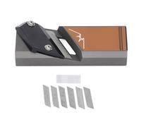 Baxnore Rabot à chanfreiner professionnel en aluminium, outil de travail du bois, rabot à main à biseau de 45° pour plaques de plâtre et bois massif, avec 6 lames et un coffret de