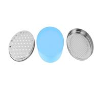 Baxnore Râpe à fromage en acier inoxydable avec récipient, râpe double face, broyeur de nourriture pour cuisine, gingembre, radis, fromage, Portable et Durable, 17x12x7cm (Bleue)