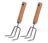 Baxnore Râteau de Jardin Cultivateur à Main en Acier Inoxydable avec Manche en Bois Outil de Jardinage Professionnel pour Planter des Fleurs Plantes en Pot Ensemble de 2 Pièces 220