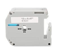 Baxnore Recharges pour étiqueteuses compatibles P Touch : ruban d'impression durable de 12 mm x 8 m pour imprimantes PT65, PT70 et PT80. Fournitures d'étiquetage transparentes de q (mk12mm fond blanc