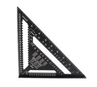 Baxnore Règle triangulaire à angle droit en aluminium de 12 pouces, outil de mesure noir de haute précision pour le travail du bois, le dessin et les projets d'ingénierie, antiroui