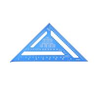 Baxnore Règle triangulaire professionnelle en alliage d'aluminium, double échelle métrique impériale, outil de mesure de haute précision pour menuisiers, ingénieurs, construction, (Bleue)