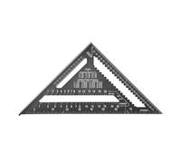 Baxnore Règle triangulaire professionnelle en alliage d'aluminium, double échelle métrique impériale, outil de mesure de haute précision pour menuisiers, ingénieurs, construction, (Noire)