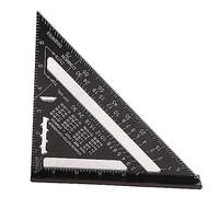 Baxnore Règle triangulaire professionnelle en aluminium noir, rapporteur à angle droit de 0 à 7 pouces, outil de mesure de précision pour l'ingénierie de menuiserie et les projets