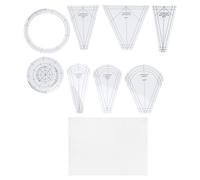 Baxnore Règles de courtepointe en acrylique modèles de couture 10pcs Set souverain de coupe transparent multifonctionnel pour le courte
