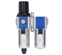 Baxnore Régulateur de filtre à air comprimé 3 en 1, lubrifiant combiné, séparateur de piège à eau et à, construction en alliage d'aluminium à haute efficacité pour systèmes pneuma (GFC400-10)