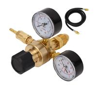 Baxnore Régulateur professionnel de gaz Argon CO2 Construction en laiton Entrée CGA580 Sortie 5/8 18UNF Entrée 0 315BAR Sortie 0 10BAR avec tuyau de 6,6 pieds Double manomètre pour