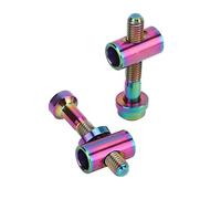 Baxnore RISK Vis de tige de selle de vélo 2 pièces en alliage de titane M5x30mm boulon de tige de selle de vélo solide durable antirouille léger pour accessoires de cyclisme de vél (Brillant;3x2,6 mm)