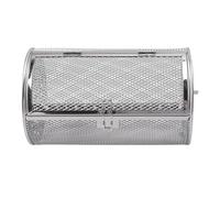 Baxnore Rolling Grilling Basket, 360 Rotating Stainless Steel Grill Cage, BBQ Mesh Basket for Vegetables Nuts Peaches, Camping Barbecue Accessory with Removable Door (B)