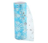 Baxnore Rouleaux de tissu en tulle à paillettes, brillant, étincelant, délicat, doux, imprimé bleu, ruban de tulle pour décorations de fête de mariage, emballage cadeau, matériau e