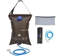 Baxnore Sac de douche extérieure 15L Sac de douche de camping portable pliable avec thermomètre et buse de douche pour la randonnée à la plage nage en matériau TPU EVA de qualité a