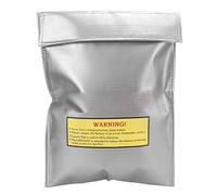 Baxnore Sac de protection de sécurité pour batterie Lipo, pochette de rangement antidéflagrante pour batteries au Lithium RC en tissu de fibre de verre de Silicone couleur argent 2