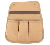 Baxnore Sac de Rangement latéral pour Chaise de Camping, Pochette de Rangement Suspendue en Toile Durable à Double Couche avec Boucle en Laiton Vintage pour Accessoires d'équipement de (Kaki)