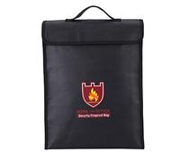 Baxnore Sac ignifuge Double face pochette anti-feu matériau de haute qualité Durable pour batterie documents d'argent stockage sûr noir 38x30 5x6 5cm 38x28x7 5cm (38 * 30.5 * 6.5CM)