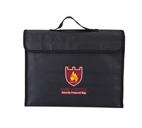 Baxnore Sac ignifuge Double face pochette anti-feu matériau de haute qualité Durable pour batterie documents d'argent stockage sûr noir 38x30 5x6 5cm 38x28x7 5cm (38 * 28 * 7.5CM)