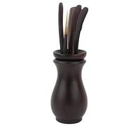 Baxnore Service à thé Six pièces cérémonie du thé Kung Fu, accessoires à thé, ensemble d'outils à thé en ébène pour les amateurs de thé Gong Fu chinois, seau à thé de 20cm