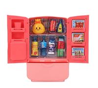 Baxnore Simulation de réfrigérateur Intelligent à Double Porte, Ensemble de Jouets de Cuisine, Maison avec lumières et Sons pour Faire Semblant de Cuisiner, 12 x 6 x 18,8 cm, plast (Rose)