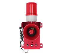 Baxnore Sirène d'alarme Industrielle 130 DB, Volume réglable, Haute Puissance, lumière stroboscopique d'urgence, Alarme sonore pour Usine, entrepôt, Chantier de Construction, utili (Prise UE 220V)