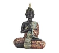 Baxnore Statue de Bouddha décorative fabriquée à la Main, Sculpture de Bouddha de méditation Antique, Noir, Or, Vert émeraude, Peinture pour la Maison, Le Bureau, Le Jardin, la sal