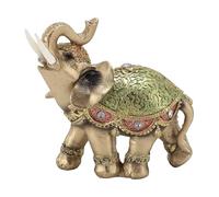 Baxnore Statue d'éléphant porte-bonheur Feng Shui, décoration d'intérieur, cadeau de pendaison de crémaillère, meuble TV, décoration d'entrée, vert (XL100x70cm / 39.37x27.56in)