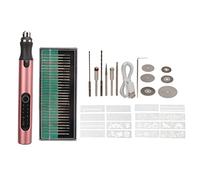 Baxnore Stylo à graver électrique sans fil avec 30 aiguilles de meulage, charge rapide USB-C, vitesse variable de 18 000 tr/min pour la gravure sur métal, bois et bijoux. Kit d'out (Ou rose)