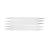 Baxnore Stylo d'indentation professionnel à double extrémité en argile acrylique, ensemble de 5 pièces, outils de pointage de sculpture pour projets artistiques en argile polymère (Blanche)