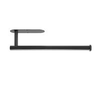 Baxnore Support de porte-serviette en papier, 304 distributeur de rouleaux de sauvegarde d'espace en acier inoxydable, pas d'organisateur de cuisine adhésif à perceuse pour la mais (noir)