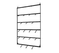Baxnore Support mural pour tasses à thé en fer forgé, organisateur de rangement pour tasses à café, conception multicouche en métal noir avec couvercles en caoutchouc amovibles pou (6 couches)