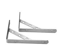 Baxnore Support mural triangulaire robuste en acier inoxydable pour étagères de cuisine, salle de bain et bibliothèque (8, 10, 12 et 14 pouces) - Lot de 2 (20,3 cm / 8 pouces)