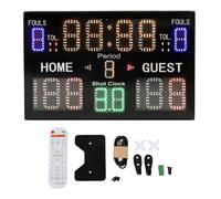 Baxnore Tableau de Bord électronique avec Affichage LED à 15 Chiffres, minuterie Multisport Portable avec télécommande pour Basket-Ball, Volley-Ball, Lutte, gymnases, centres de lo